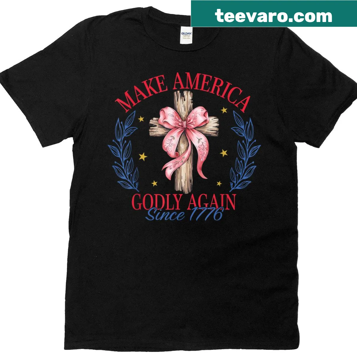 Inspirational T-shirt with patriotic message for Christian women — on a men's t-shirt