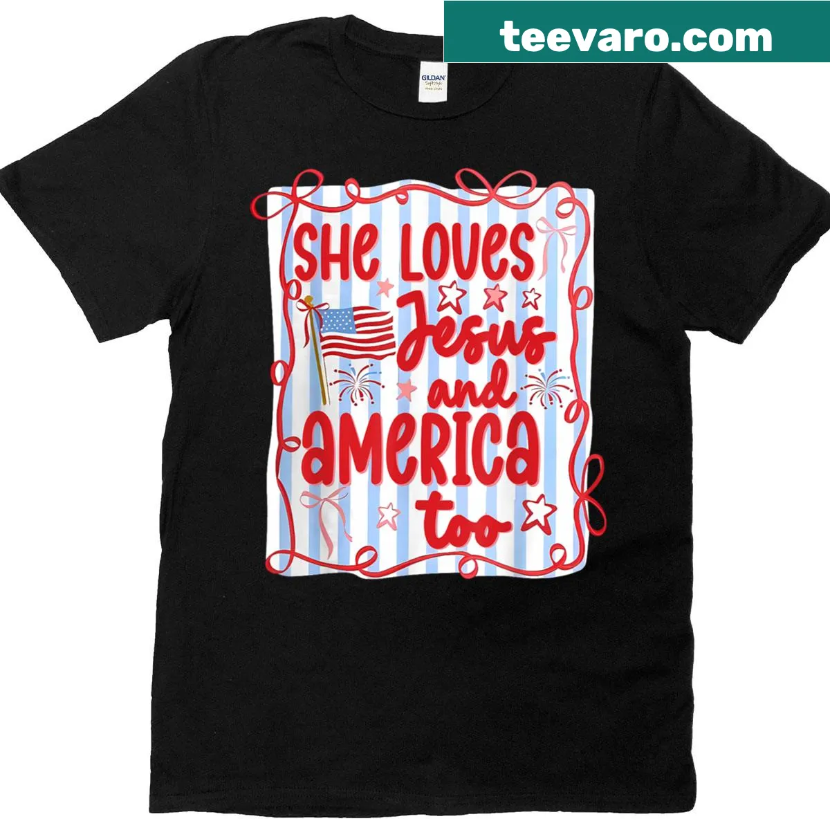 Christian Women's T-shirt with patriotic message — on a men's t-shirt