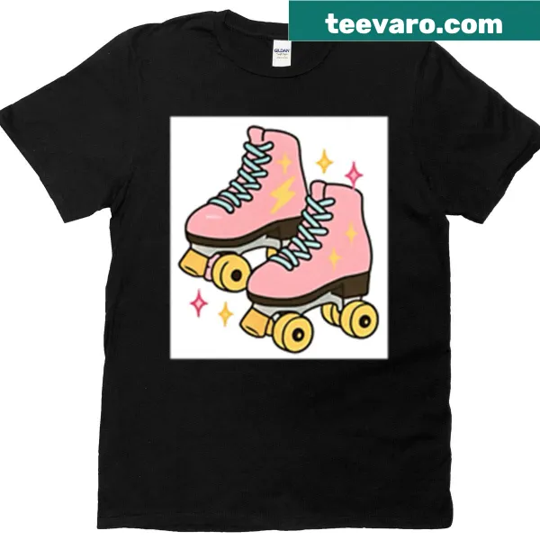 Retro T-shirt featuring classic 90s rollerskates graphic