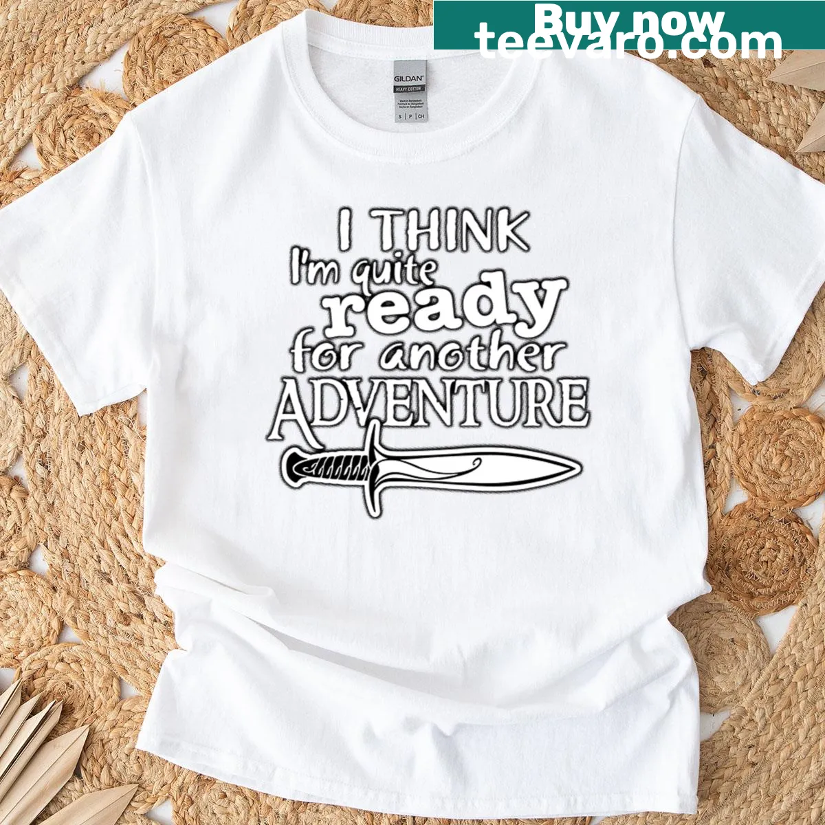 Adventure-themed T-shirt with outdoor motifs and exploration graphics — on a men's t-shirt