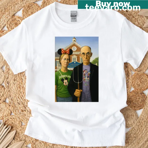 T-shirt featuring an artistic rendition of American Gothic