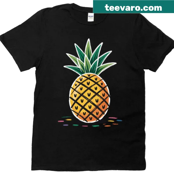 T-shirt featuring a playful illustration of a pineapple