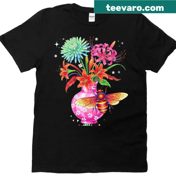 T-shirt featuring an illustration of a beautiful spider lily