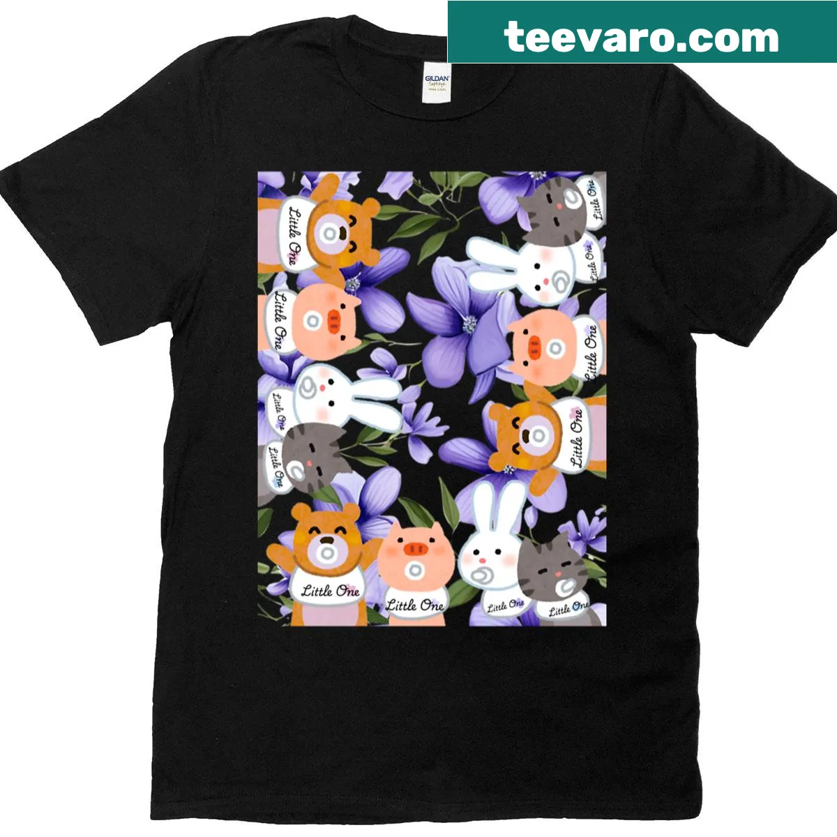 Floral patterned T-shirt featuring blooming flowers in various styles. — on a men's t-shirt