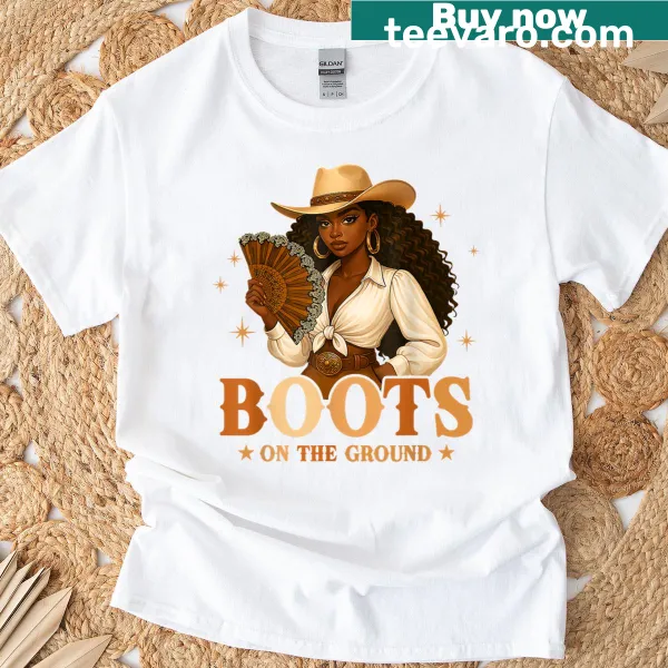 Juneteenth Black Cowgirl T-shirt with proud typography design