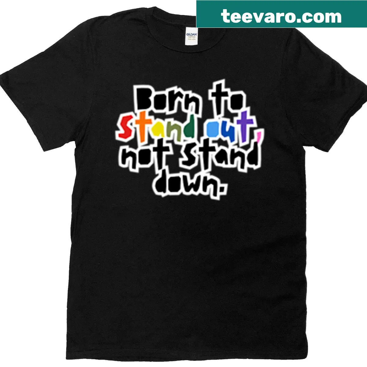 Inspirational LGBTQ+ empowerment T-shirt with bold typography — on a men's t-shirt