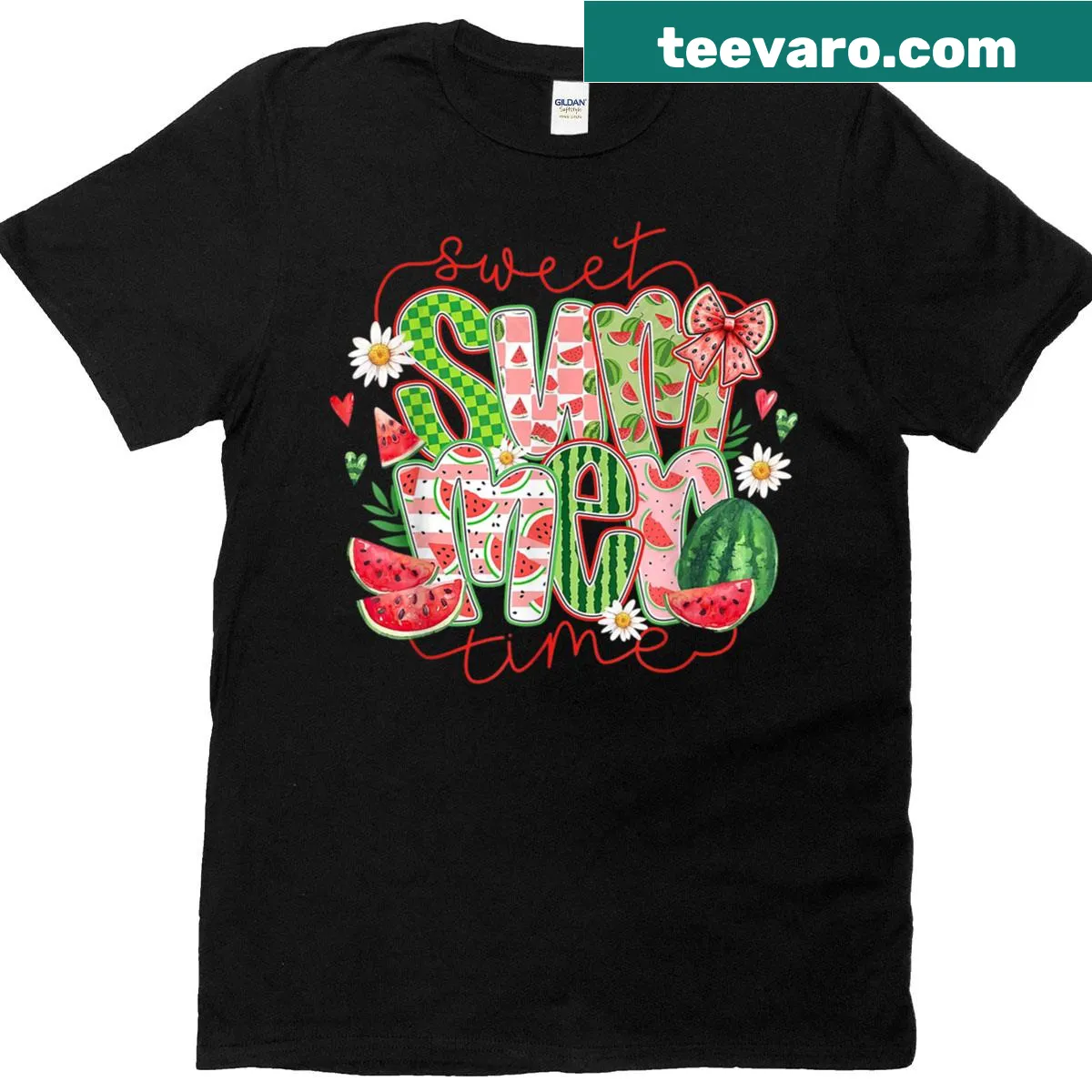Whimsical T-shirt for women with bow graphics and playful text — on a men's t-shirt