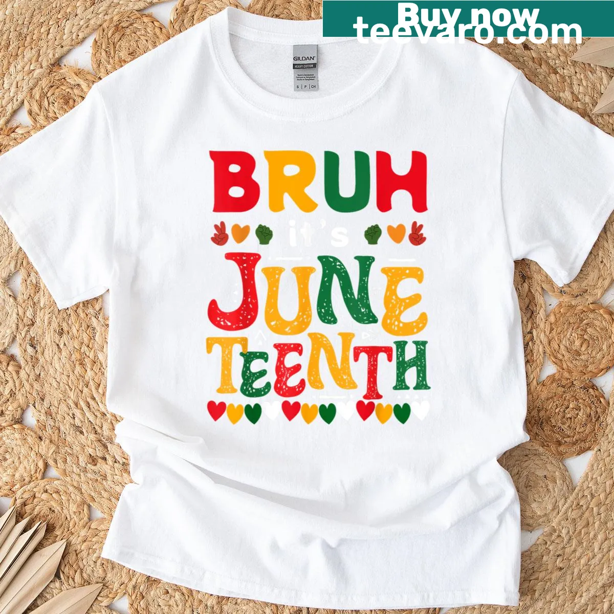 Juneteenth 1865 celebration T-shirt with impactful text — on a men's t-shirt