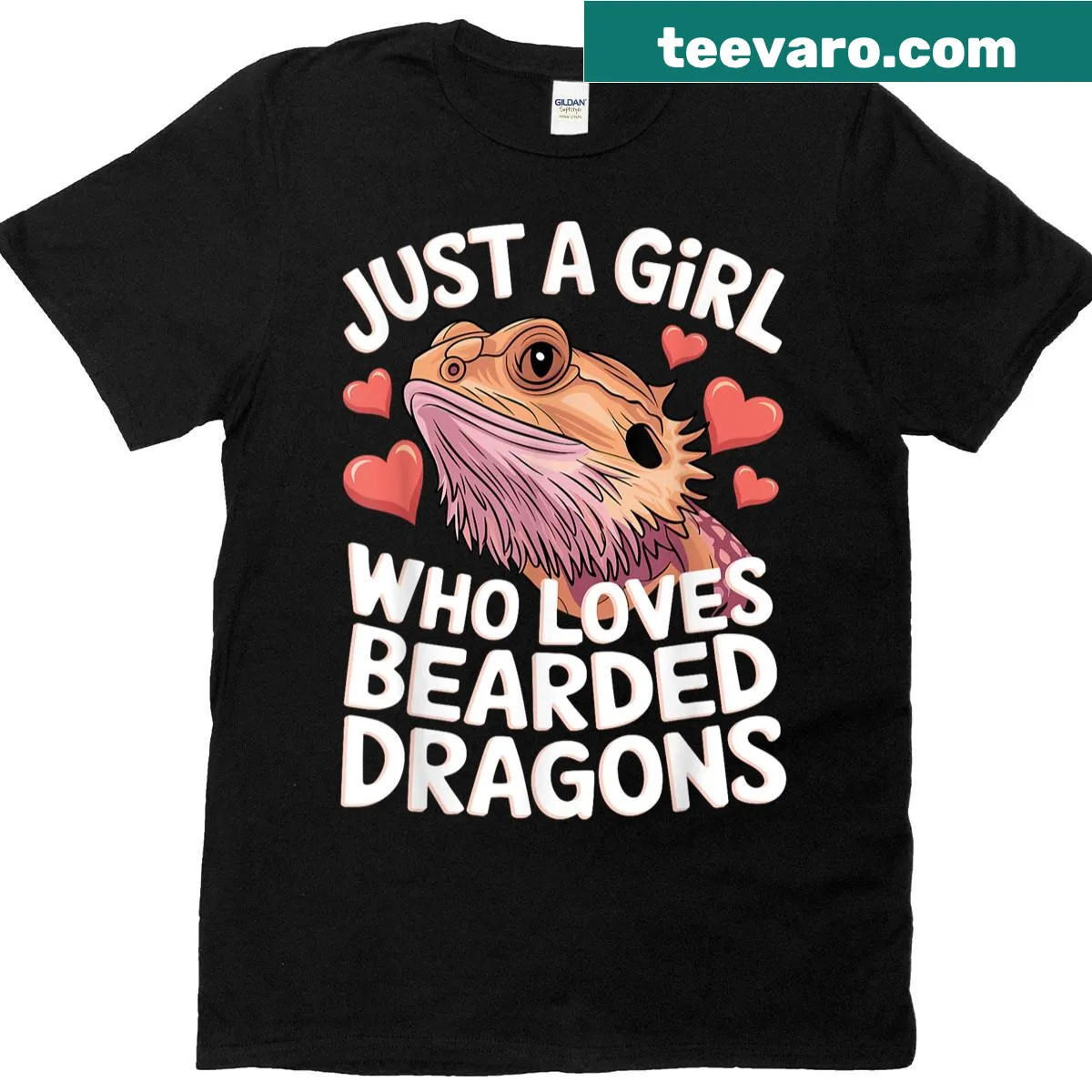 Illustration of a bearded dragon on a T-shirt for women — on a men's t-shirt