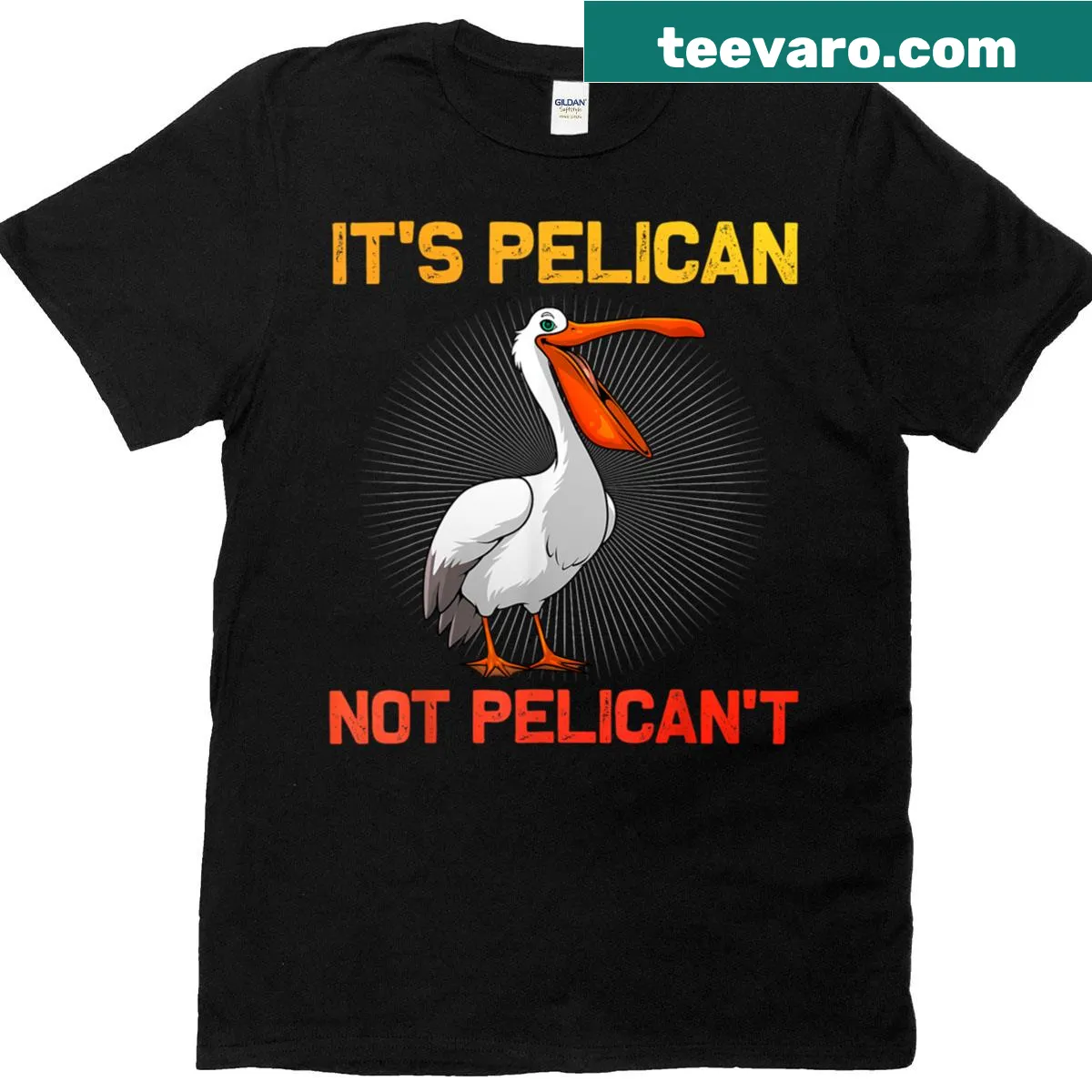 Playful pelican graphic on a casual t-shirt for bird lovers — on a men's t-shirt