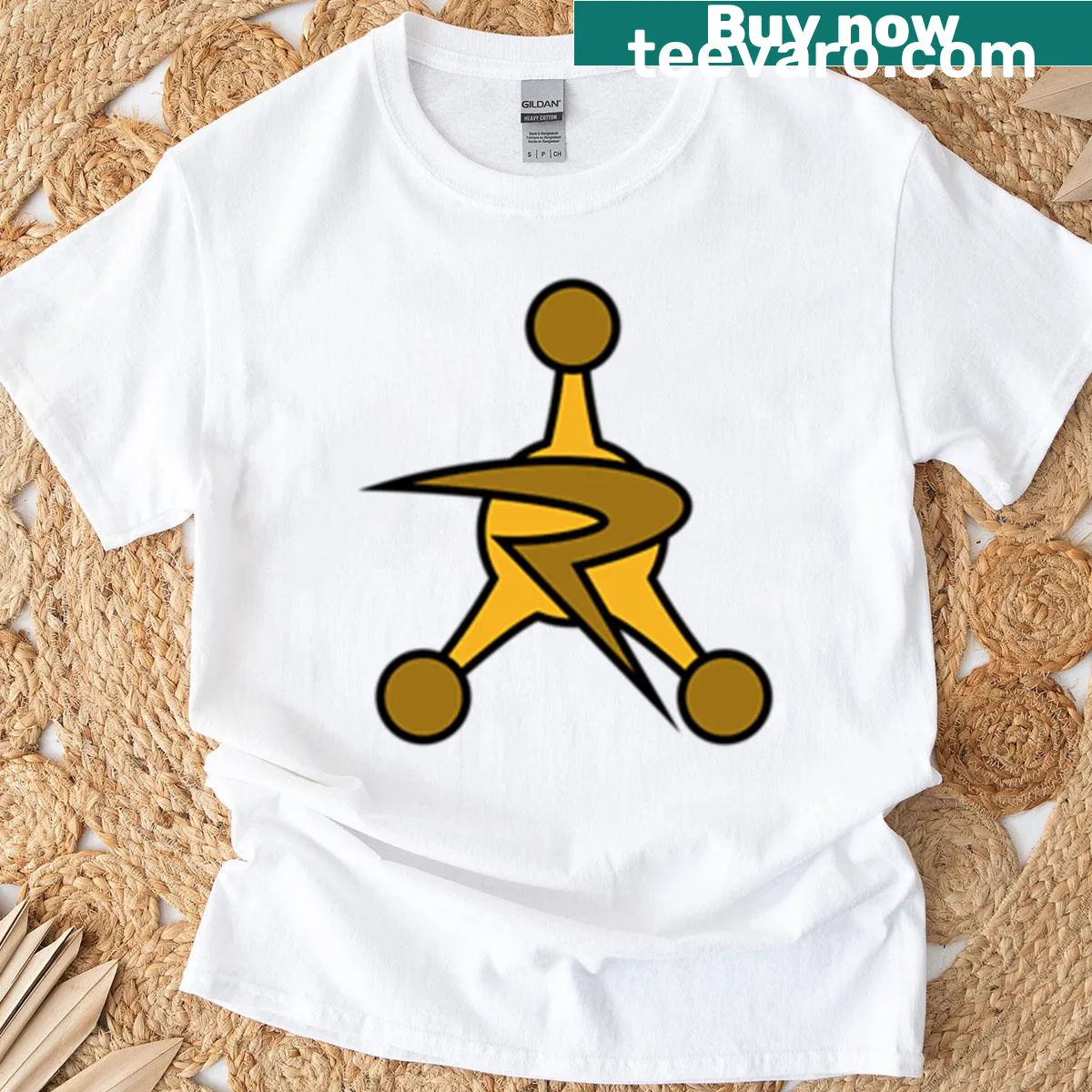 Badge design t-shirt inspired by the Council Of Ricks. — on a men's t-shirt