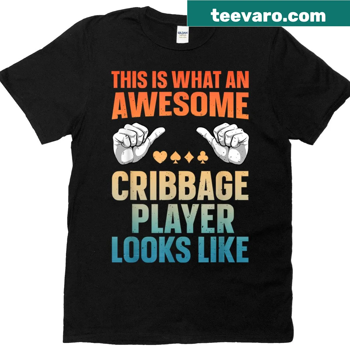 Creative Cribbage graphic on a card game-themed t-shirt — on a men's t-shirt