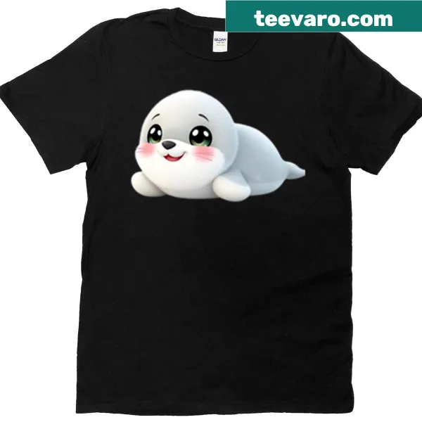 Happy otter illustration on a kids' T-shirt