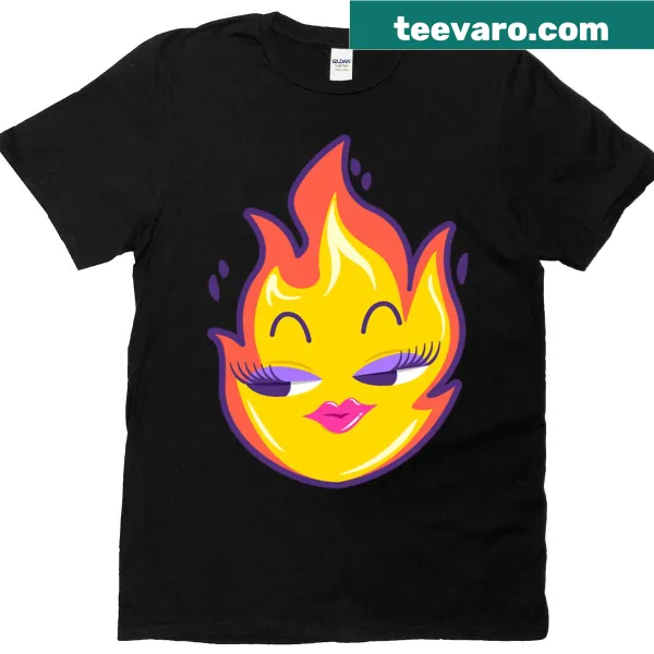 Cute T-shirt featuring a playful fire graphic