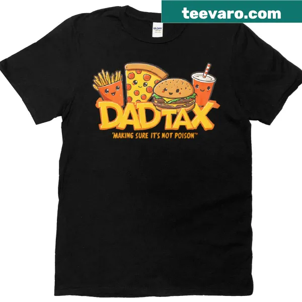 Funny T-shirt with 'Dad Tax: One Bite Rule' text