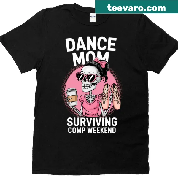 Skeleton graphic with a dance trophy on a humorous t-shirt