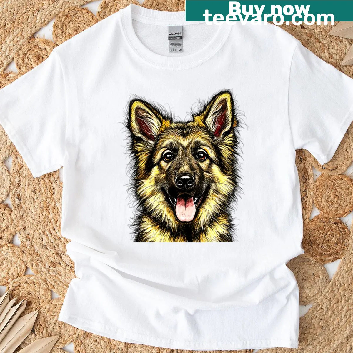 Illustration of a German Shepherd on a casual t-shirt — on a men's t-shirt