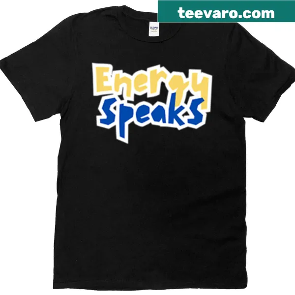 Minimalist t-shirt with 'Energy Speaks' text