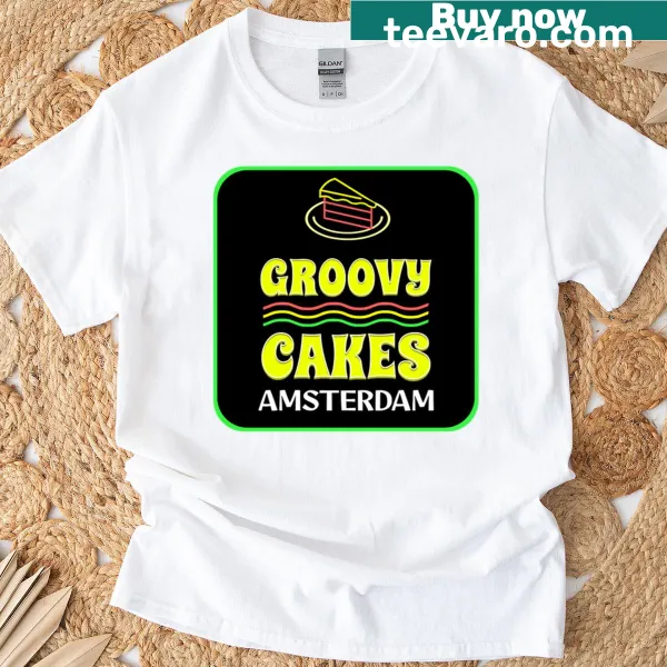 Retro t-shirt featuring playful graphics of cakes celebrating Eurotrip.