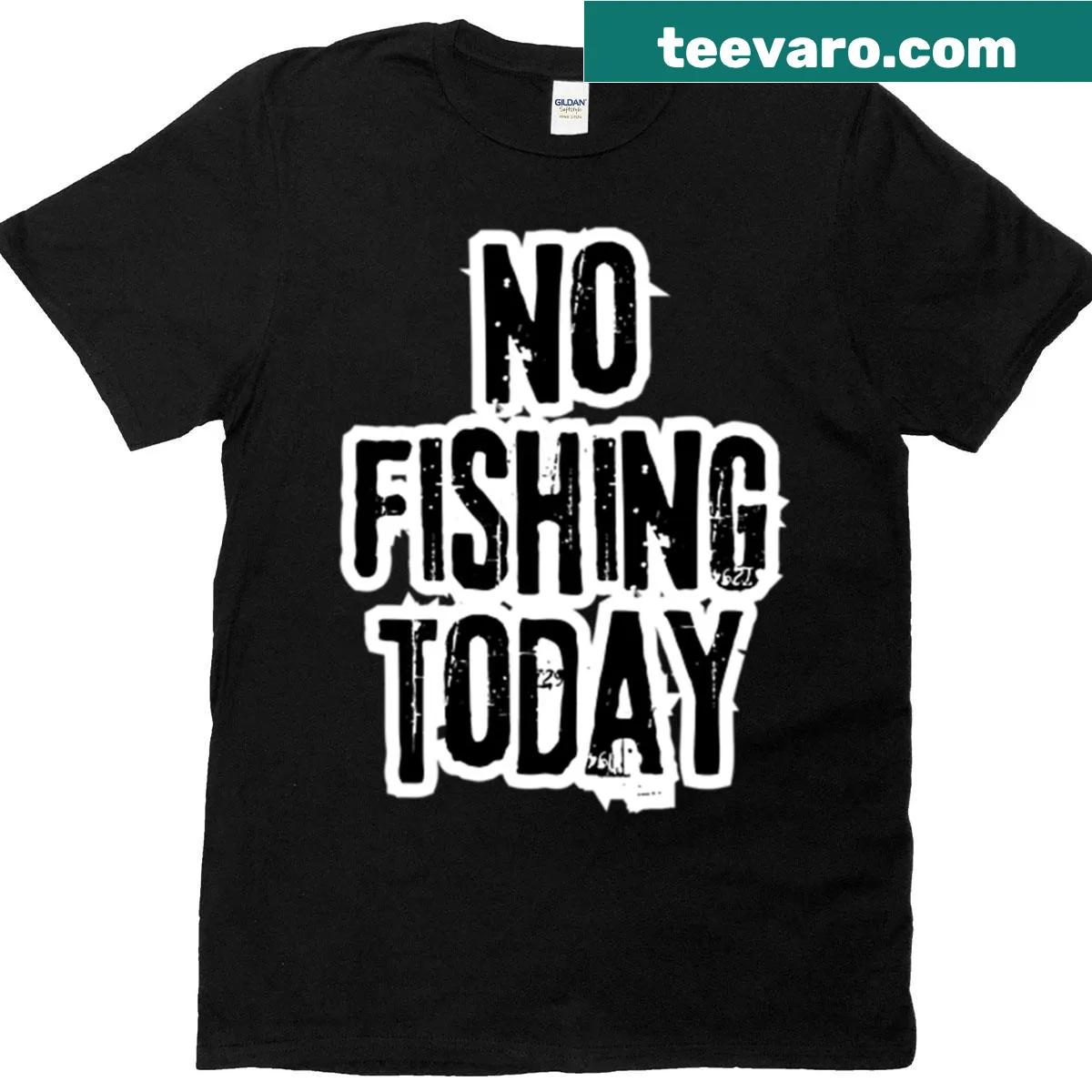 Humorous No Fishing Today graphic t-shirt for fishermen — on a men's t-shirt