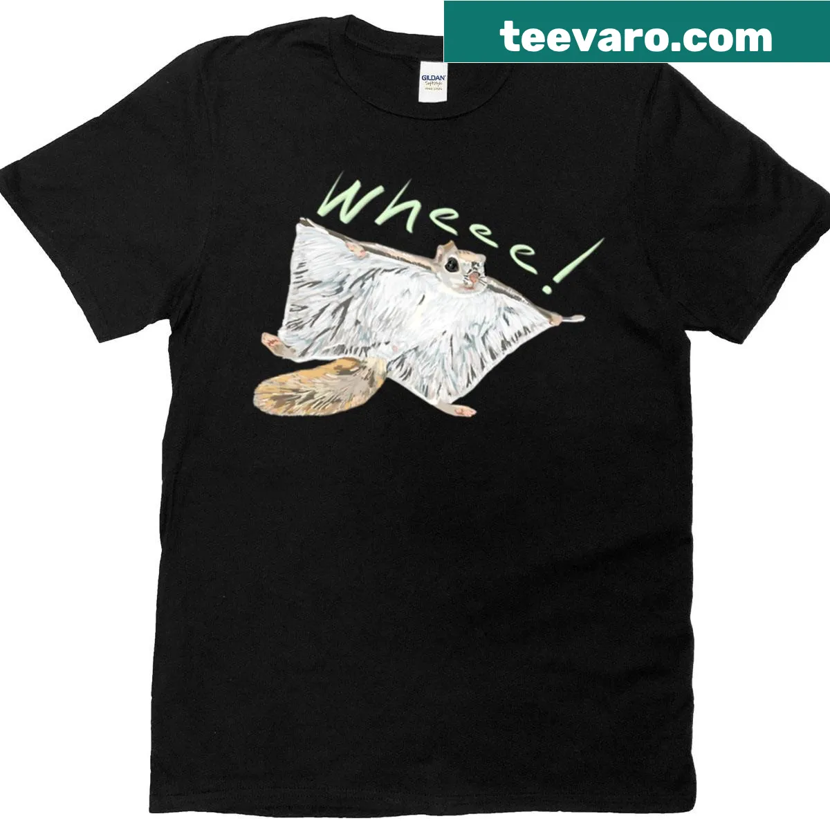 Cartoon flying squirrel design with a fun expression on a kids' t-shirt. — on a men's t-shirt