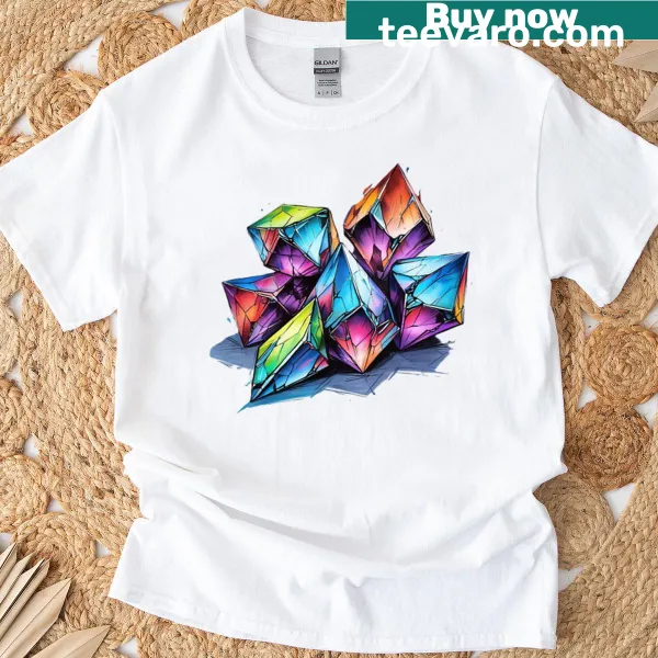 Abstract geometric design on Fractured Crystals t-shirt