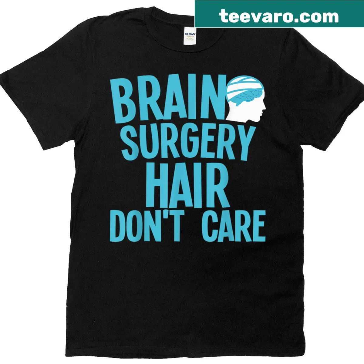Humorous brain surgery graphic t-shirt for medical professionals — on a men's t-shirt