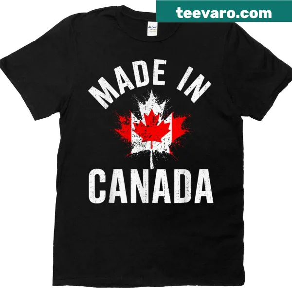 Humorous Canada Day T-shirt with a maple leaf and playful text
