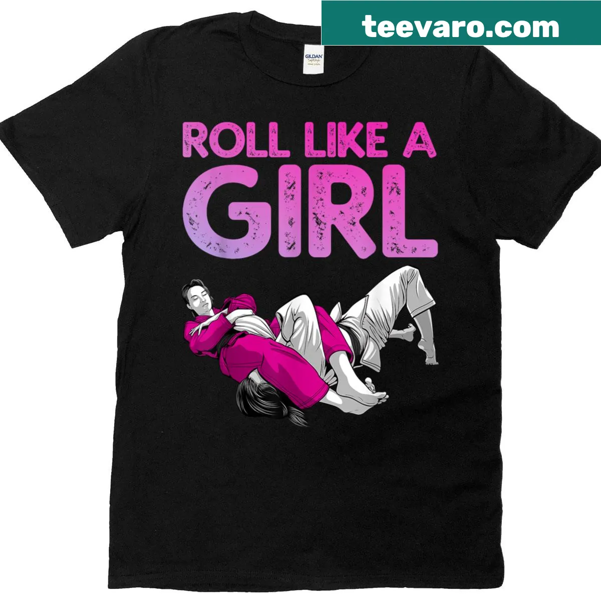 Humorous Brazilian Jiu Jitsu illustration on T-shirt — on a men's t-shirt