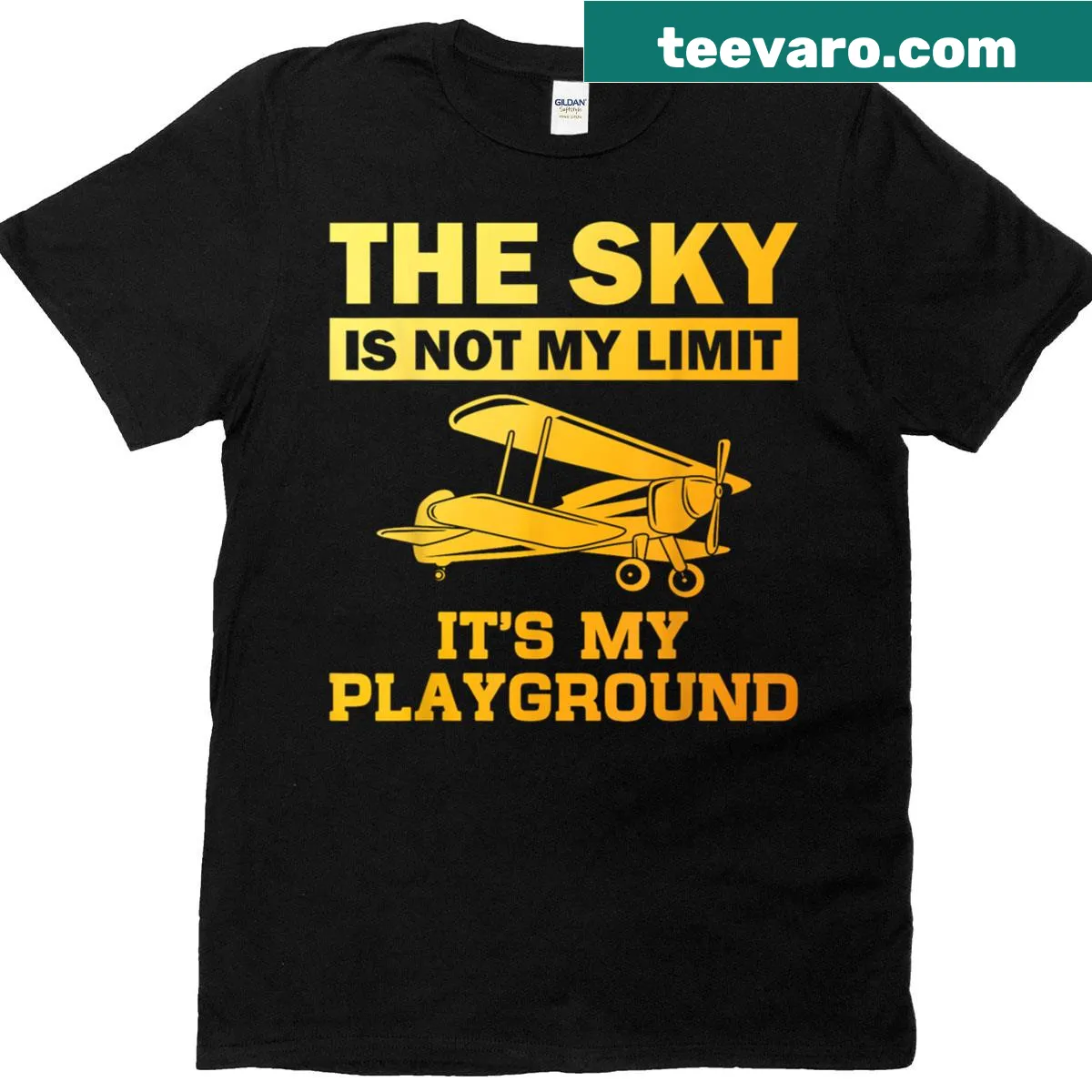Humorous aviation-themed T-shirt featuring a pilot design — on a men's t-shirt