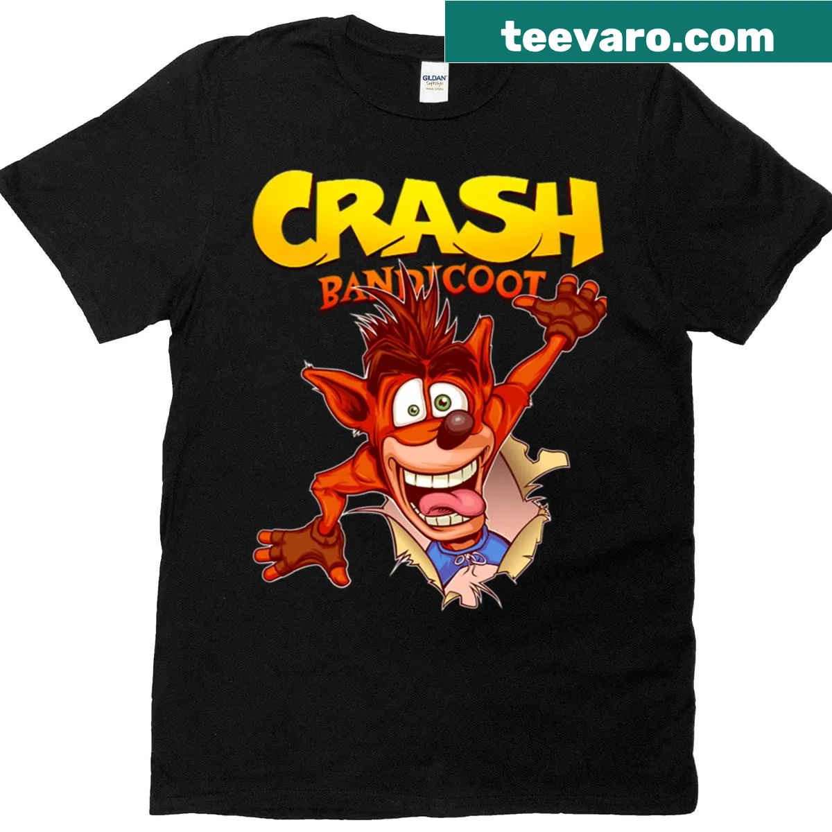 Retro gaming graphic t-shirt inspired by Uka Uka — on a men's t-shirt