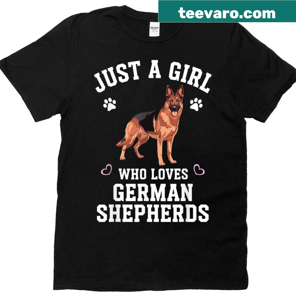 Artistic German Shepherd graphic on a t-shirt — on a men's t-shirt