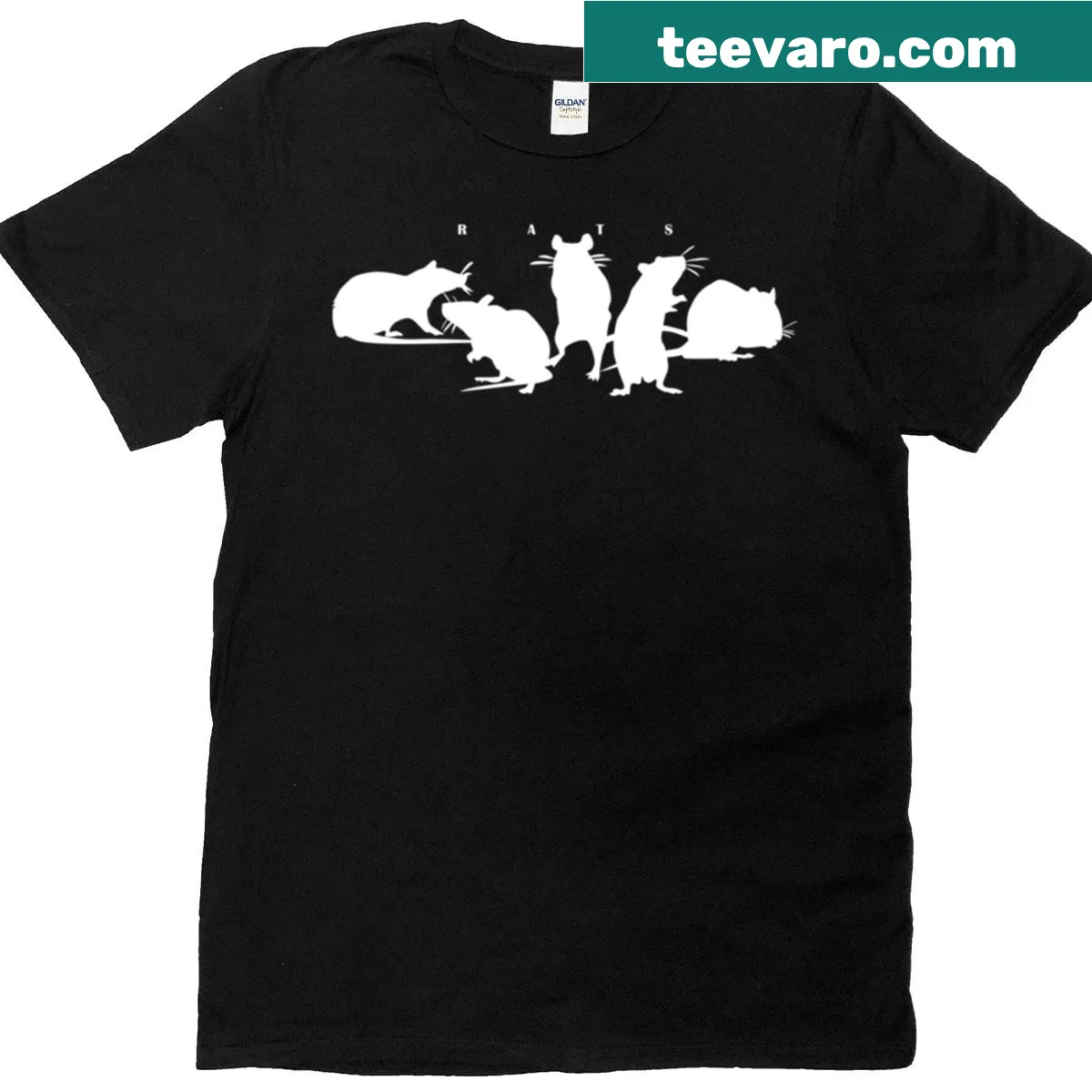 Ghostly rodents illustrated on a humorous t-shirt — on a men's t-shirt