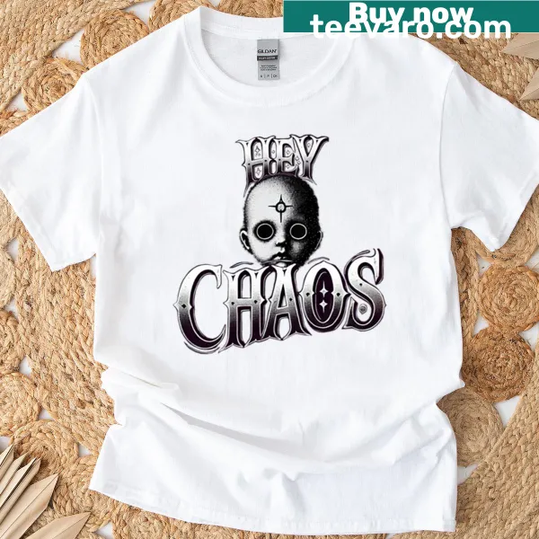 Bold Hey Chaos brand logo t-shirt