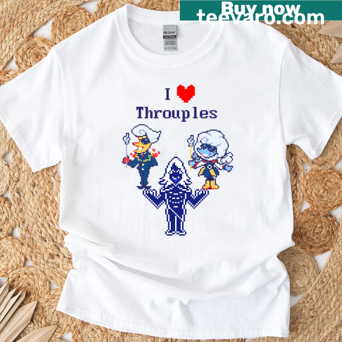 Oversized t-shirt with cute heart design celebrating throuples — on a men's t-shirt