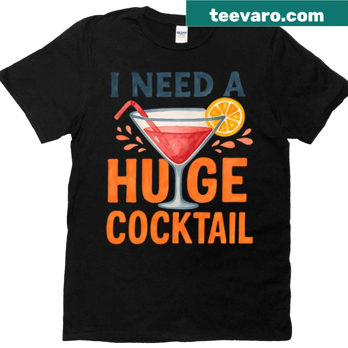 Funny summer drink T-shirt with cocktail saying — on a men's t-shirt