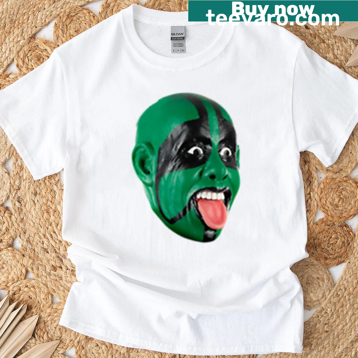 Cartoon Iguana Mister Wrestling graphic on a T-shirt — on a men's t-shirt