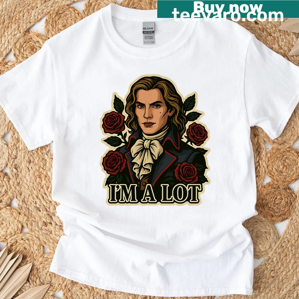Playful 'I'm A Lot' T-shirt with bold graphic text — on a men's t-shirt