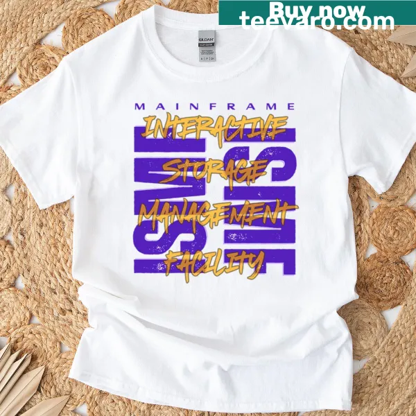 Typography design featuring Interactive Storage Management Facility on a T-shirt