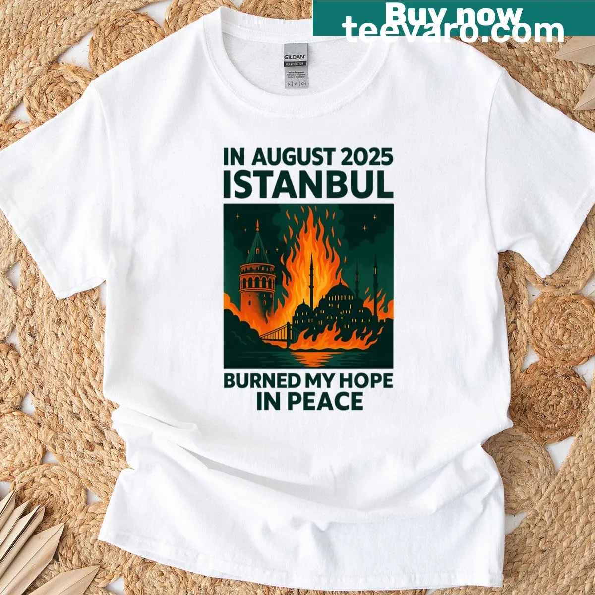 Vintage-style travel poster of Istanbul on a T-shirt — on a men's t-shirt