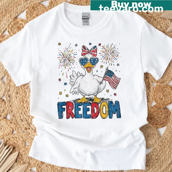 Patriotic t-shirt featuring the American flag for Independence Day