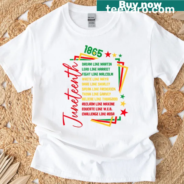 African American Juneteenth 1865 T-shirt with clear text