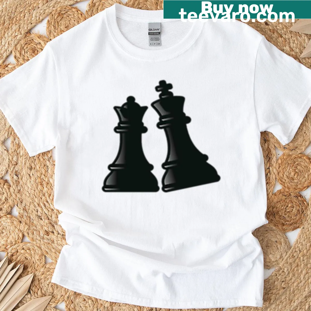 King Queen typography T-shirt — on a men's t-shirt