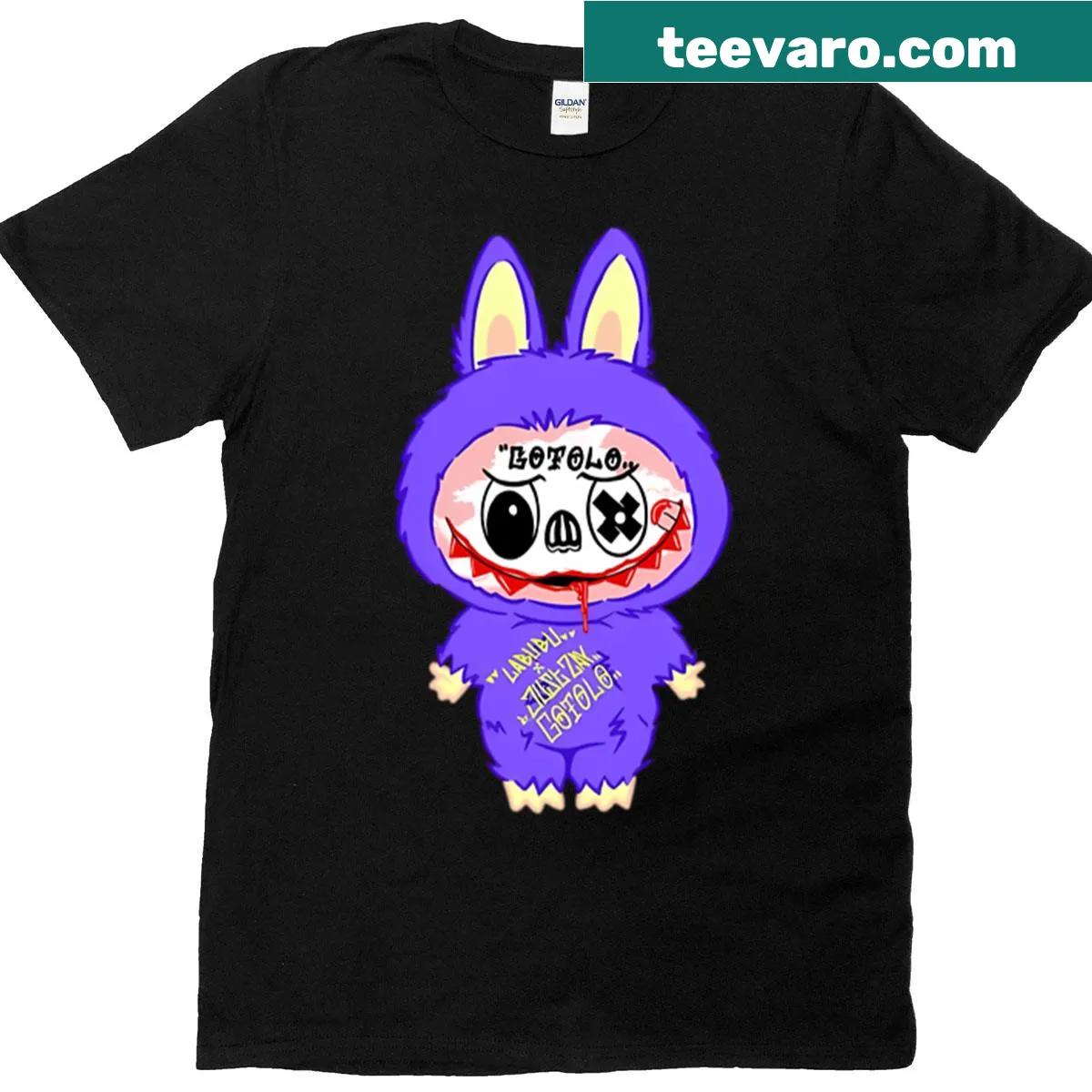 Cute bunny urban art t-shirt with a kawaii style — on a men's t-shirt