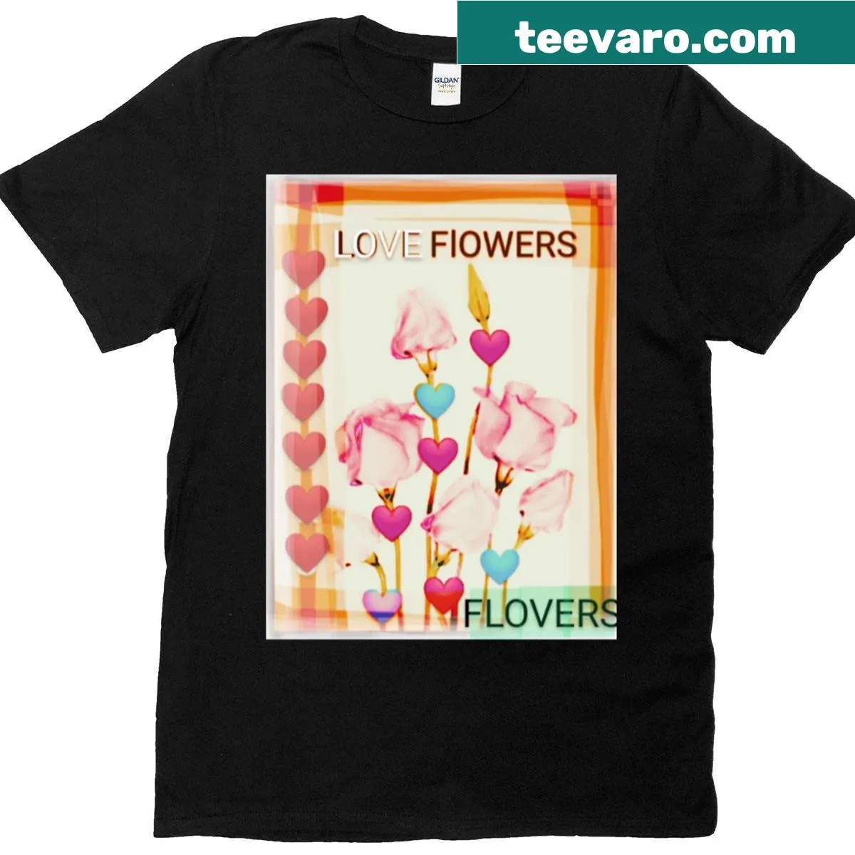 Floral design T-shirt with heartwarming flower illustrations — on a men's t-shirt