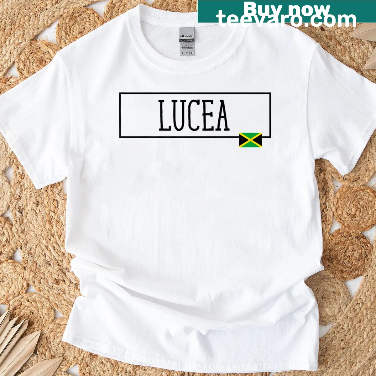 Family trip themed typography T-shirt for Jamaica — on a men's t-shirt