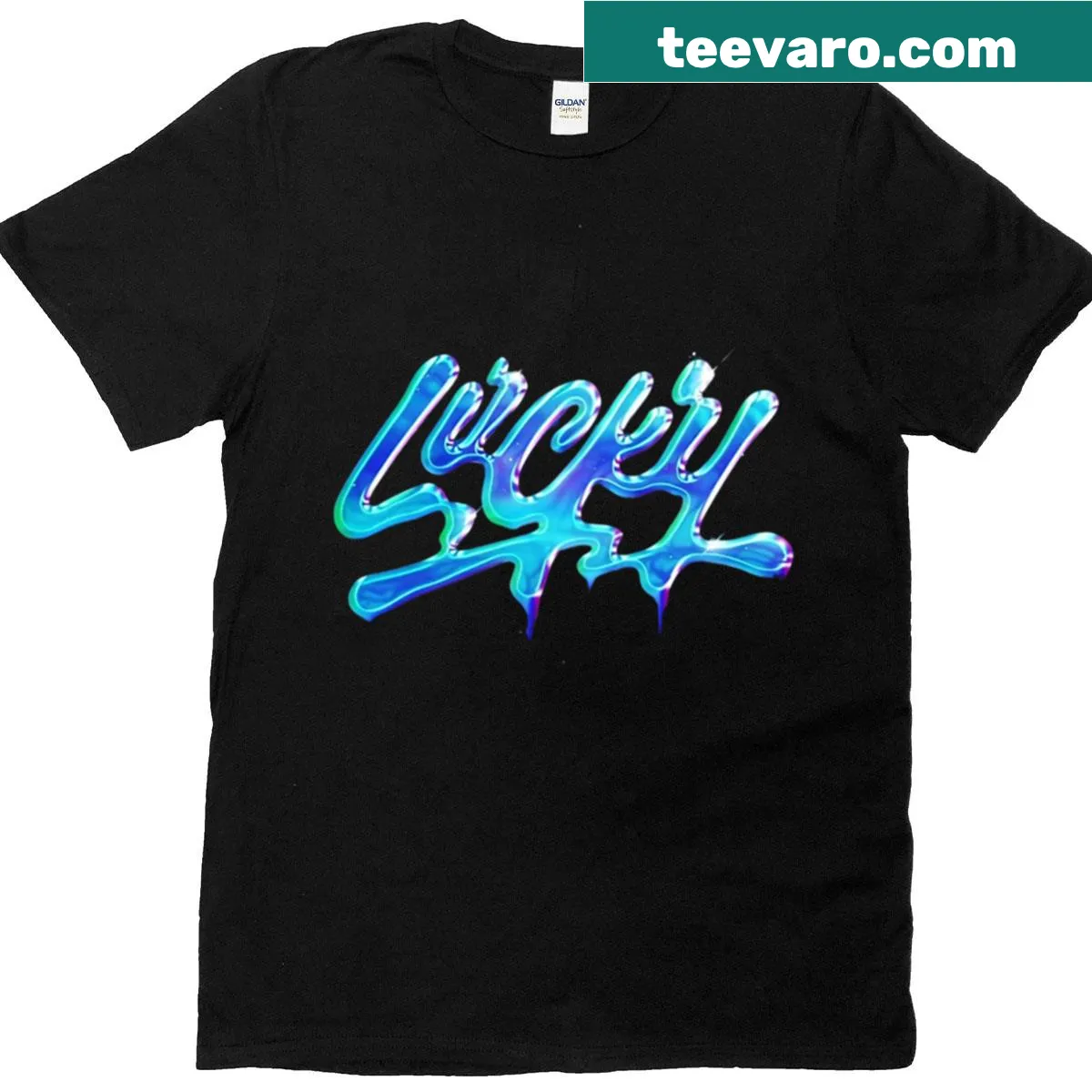 Retro Y2K hip hop aesthetic T-shirt design — on a men's t-shirt