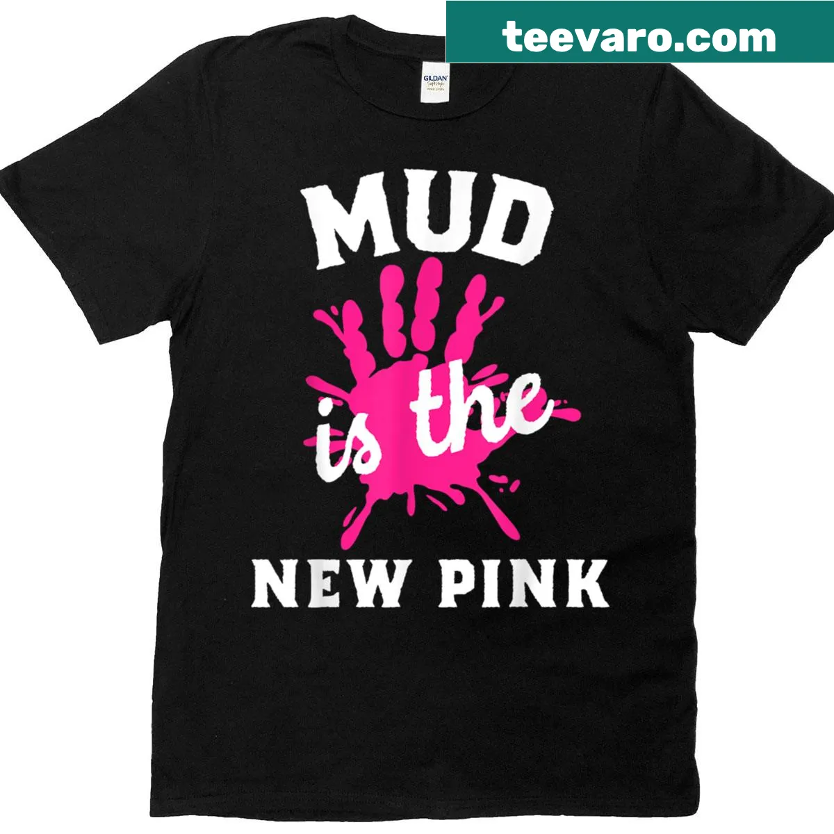 Mud Run women t-shirt with playful typography about mud — on a men's t-shirt