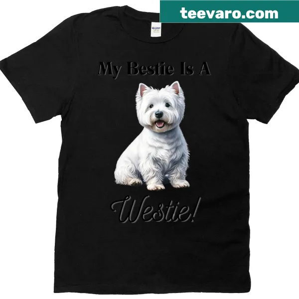 Cute t-shirt with an illustration of a Westie and text