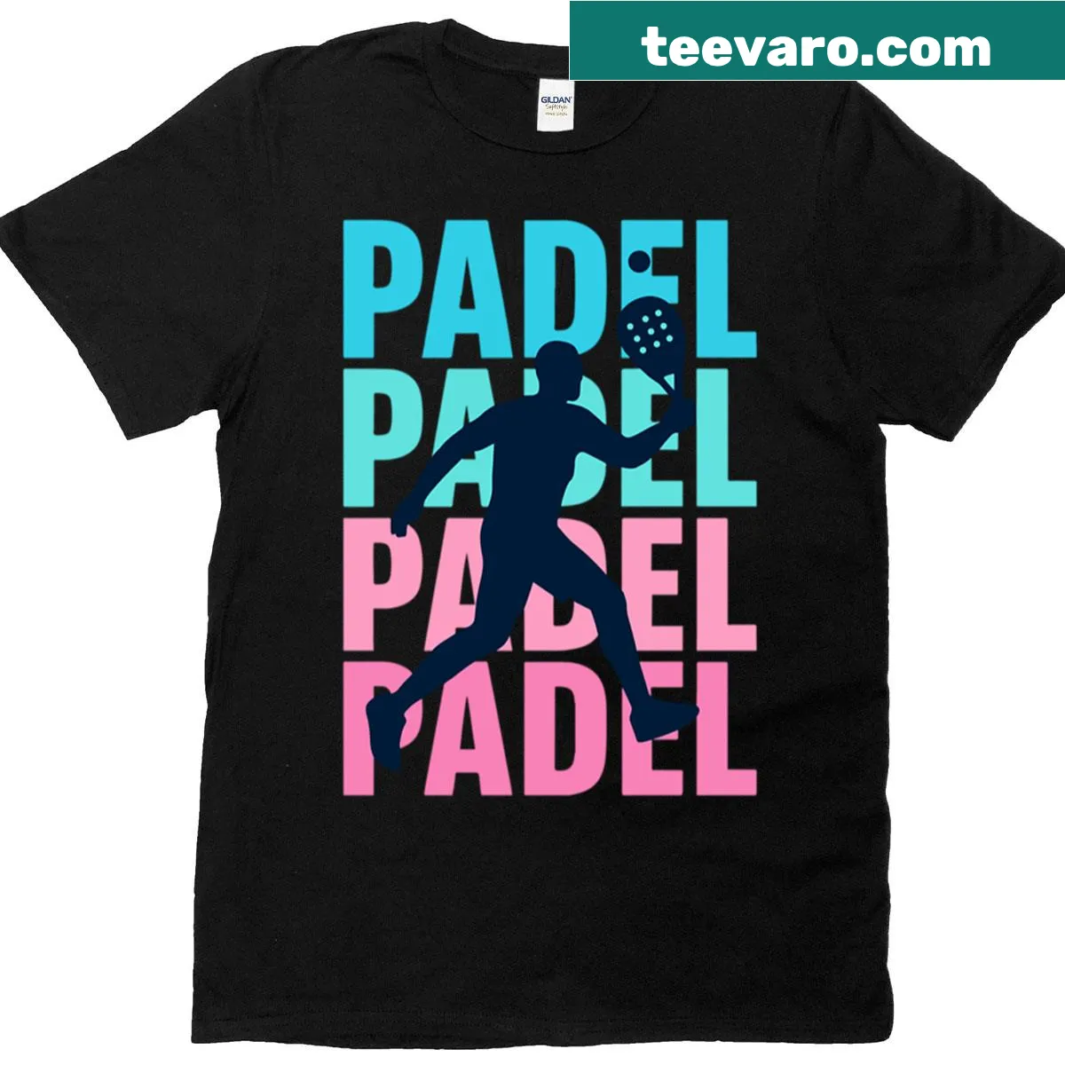 Silhouette design T-shirt for padel tennis fans — on a men's t-shirt